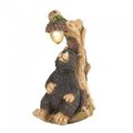SOLAR POWERED Lawn Statue BLACK BEAR Rustic GAR...
