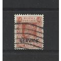 Burma.O32 1 1/2a Orange.Fine Used.Jul25c