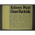 1940 Cystex Medicine Ad - Kidneys Clean Out Acids