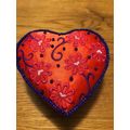 Heart Embroidery and Beaded Trinket Box Covered...