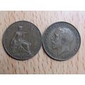 GB 1921 George V Farthing Coin