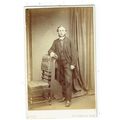 Victorian cdv photo man standing arm on chair E...