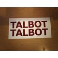 2 xTalbot Bonnet Vinyl Decal, Sticker For Talbo...