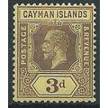 Cayman Islands 1918 SG45b 3d Purple/Yellow on L...