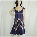 Karen Millen Purple Gold Embroidered Dress Size...
