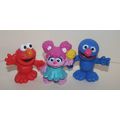 2013 Hasbro Sesame Street Lot of 3 Plastic Play...