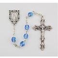 Light Blue Rosary plus two free prayer cards