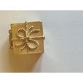 Vintage 1980's Gold Colour Parcel Pill Box