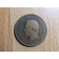 France 1854W Napoleon III 10 Centimes Coin