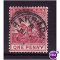 BARBADOS 1892 SG 107 1d CARMINE FINE USED