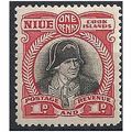 Niue 1932 SG56 1d Black & Deep Lake No Watermar...