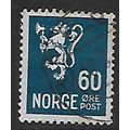 NORWAY 1937 NEW LION 60 ORE BLUE SG 294 FINE USED#