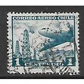 CHILE 1961 AIR 1c BLUE OIL DERRICKS AND DOUGLAS...