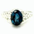 London Blue Topaz, 925 Sterling Silver Ring, SR305