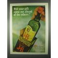 1967 J&B Scotch Ad - Will Your Gift Come Out Ahead