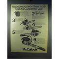 1968 McCulloch 10-10E, 10-10, 2-10, 6-10 Chains...