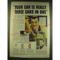 1938 Ethyl Gasoline Ad - Your car is really three cars in one