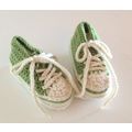 Baby booties #B031 crochet trainers tennis conv...