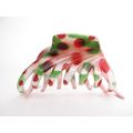 Spotted magenta red green black white hair claw...