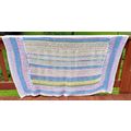 Crocheted Pastel Colored Baby Blanket Large 50"...