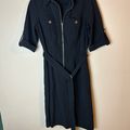 Roz & Ali Black Shirt Dress Knee Length 3/4 Lon...