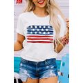 White American Flag Graphic Fashion Tee