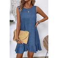 Ashleigh Blue Knot Scoop Back Ruffle Hem Sleeve...