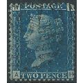 1858 SG47 2d Blue Plate 14 Good/Fine Used Check...