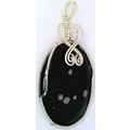 Snowflake Obsidian Sterling Silver Wire Wrap Ge...