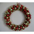 20" Wreath of Red & Gold Bulbs & Fringed Gold G...