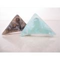 Medium blue or taupe marbled triangle acrylic a...
