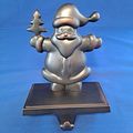 Brown Metal SANTA Christmas STOCKING HANGER Man...