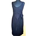 GRAZIA Black Bow Embroidered Linen Mix Dress Si...