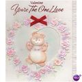 Valentine card for the one you love,cute bear &...
