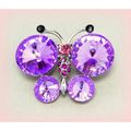 Bright Purple Colour Crystal Butterfly Brooch J...