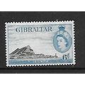 GIBRALTAR 1953 6d BLACK AND PALE BLUE SG 153 M/...