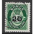 NORWAY 1937 POST HORN 20 ON 15 ORE GREEN SG 440...