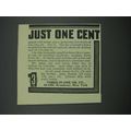 1914 Three-in-One Oil Ad - Just One Cent