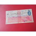LLOYDS /CHEQUE USED 7th APRIL 1951 (23/11)
