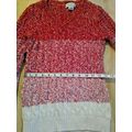 Liz Claiborne Red White Sweater V Neck Marled C...