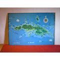 MAP, U.S. VIRGIN ISLANDS, used postcard vintage...