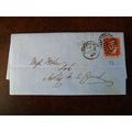 1865 GB QV 1d Red stamp LN Plate 93 entire Fish...