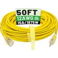 50 Ft 12/3 Outdoor Extension Cord Waterproof He...