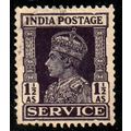 India 1941 King George VI SERVICE 1 1/2A Used S...