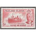 Falkland Island 1952 SG173 1d Scarlet Mounted M...