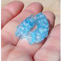Sky Blue Glass Flower Beads 9mm 20 Pieces Etche...