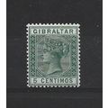 Gibraltar.SG22 5c Green.Mounted Mint.Apr24