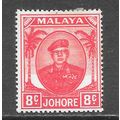 JOHORE SULTAN SIR IBRAHIM MALAYA 1949 KG6 8c SG...
