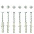 Nylon Wall Fixing Plugs & Screws Concrete Brick...
