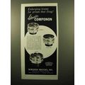 1960 Schneider Componon Lenses Ad - Enlarging